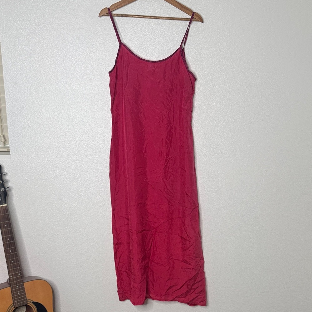 Jiva Australia Silk Relaxed Dress Sleeveless Size 2 / Medium Midi Maxi Coastal